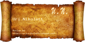 Uri Nikolett névjegykártya